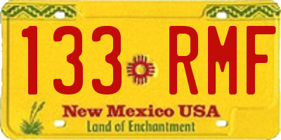 NM license plate 133RMF