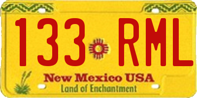 NM license plate 133RML