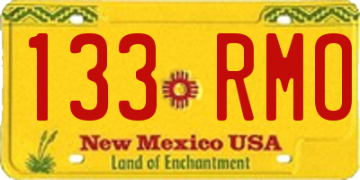 NM license plate 133RMO