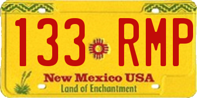 NM license plate 133RMP