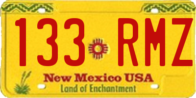 NM license plate 133RMZ