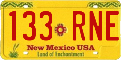 NM license plate 133RNE