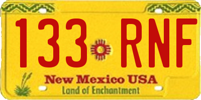 NM license plate 133RNF