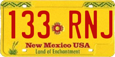 NM license plate 133RNJ