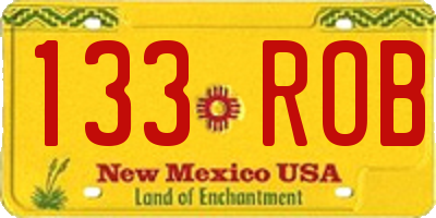 NM license plate 133ROB