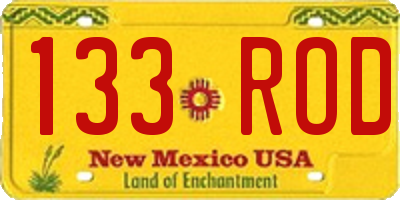 NM license plate 133ROD