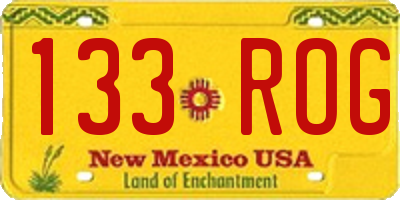 NM license plate 133ROG
