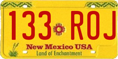 NM license plate 133ROJ