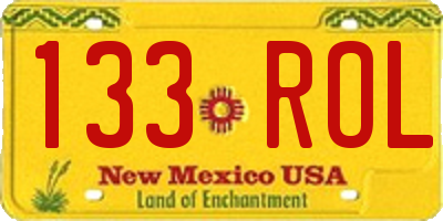 NM license plate 133ROL