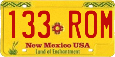 NM license plate 133ROM