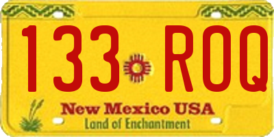 NM license plate 133ROQ