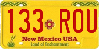 NM license plate 133ROU