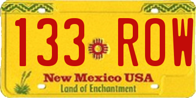 NM license plate 133ROW