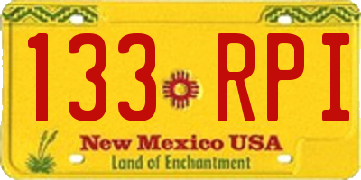 NM license plate 133RPI