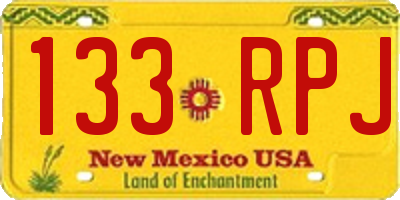 NM license plate 133RPJ