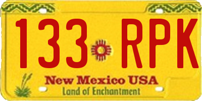 NM license plate 133RPK