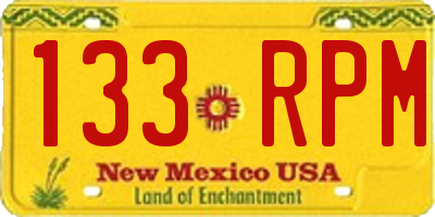 NM license plate 133RPM