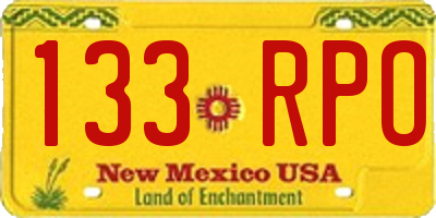 NM license plate 133RPO
