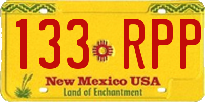 NM license plate 133RPP