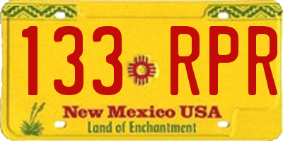 NM license plate 133RPR