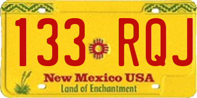 NM license plate 133RQJ