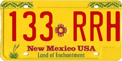 NM license plate 133RRH