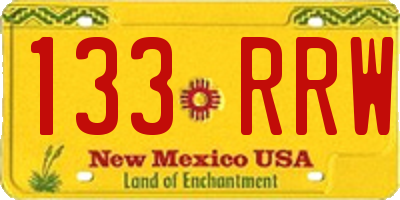 NM license plate 133RRW