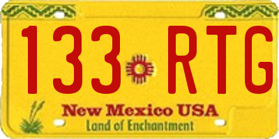 NM license plate 133RTG