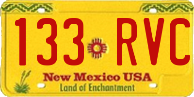 NM license plate 133RVC
