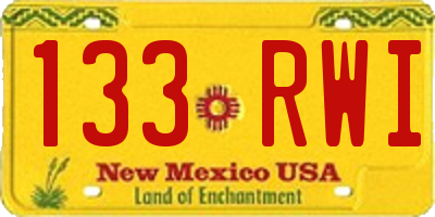 NM license plate 133RWI