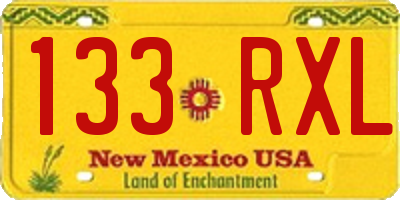 NM license plate 133RXL