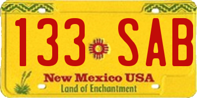 NM license plate 133SAB