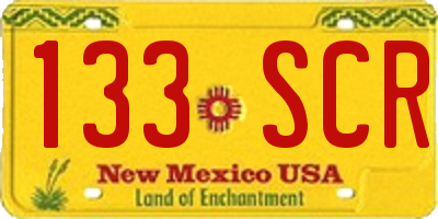 NM license plate 133SCR