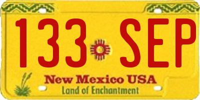 NM license plate 133SEP