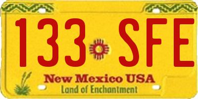 NM license plate 133SFE