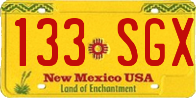 NM license plate 133SGX