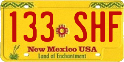 NM license plate 133SHF