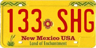 NM license plate 133SHG
