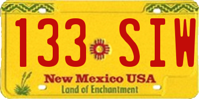 NM license plate 133SIW
