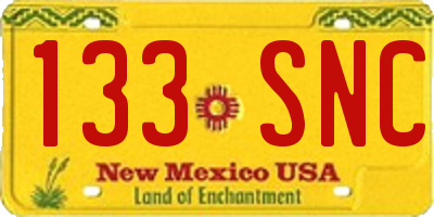 NM license plate 133SNC