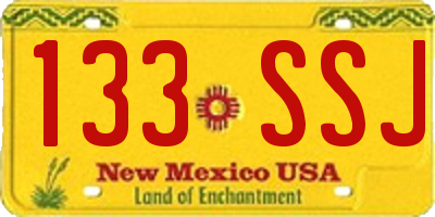NM license plate 133SSJ
