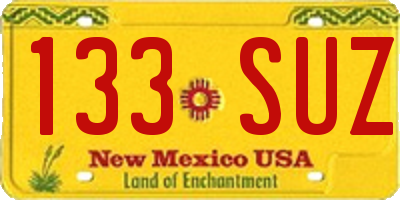 NM license plate 133SUZ