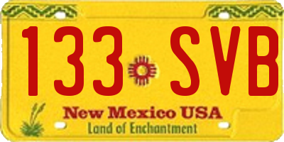NM license plate 133SVB