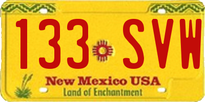 NM license plate 133SVW