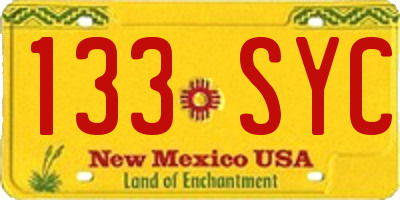 NM license plate 133SYC