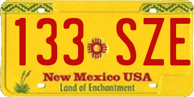 NM license plate 133SZE