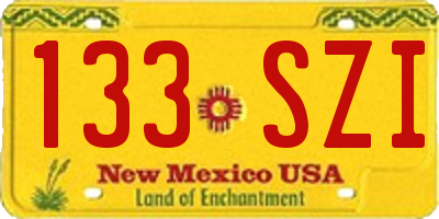 NM license plate 133SZI