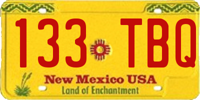 NM license plate 133TBQ