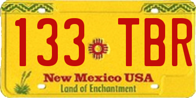 NM license plate 133TBR
