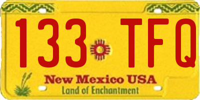 NM license plate 133TFQ